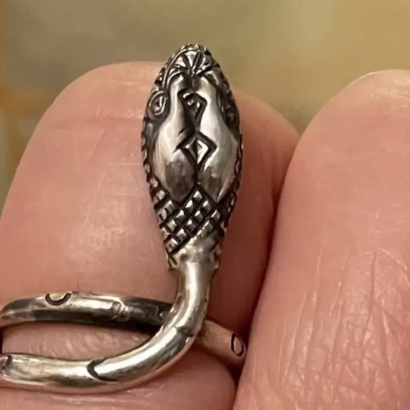 Stunning Vintage Mexico Snake Sterling Silver Ring With Fully Hallmarks - Picture 8 of 8
